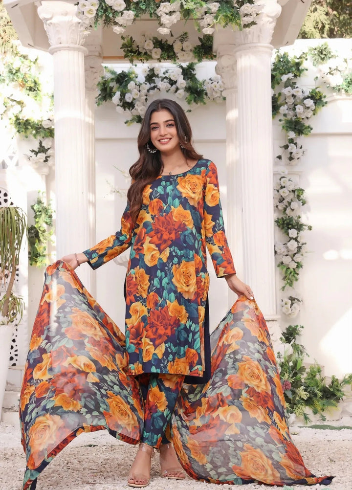 Feathers Pret Printed Lawn 3 Piece Suit Aizal
