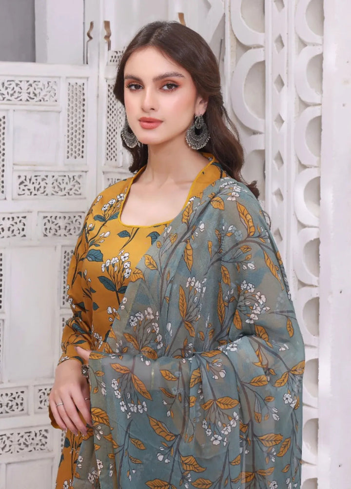 Feathers Pret Printed Lawn 3 Piece Suit Aza
