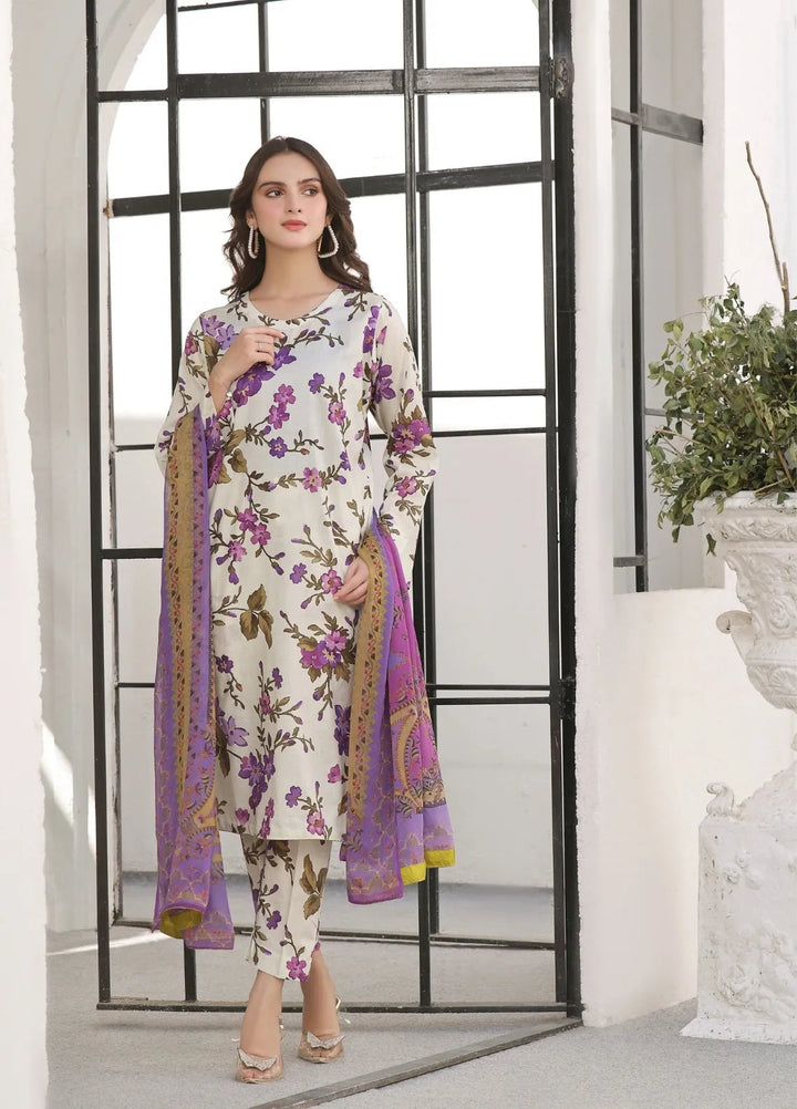 Feathers Pret Printed Lawn 3 Piece Suit Bobbie