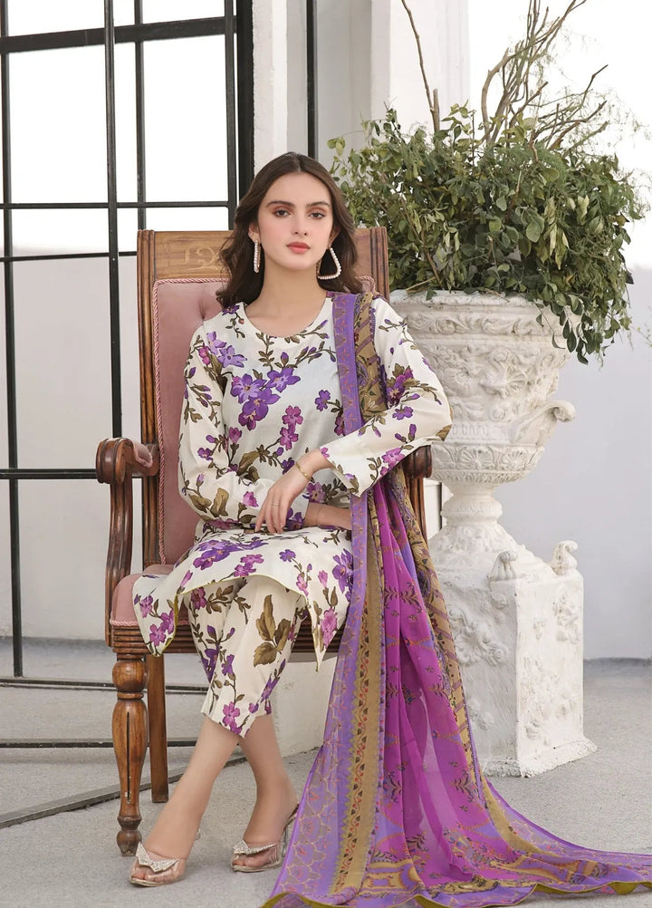 Feathers Pret Printed Lawn 3 Piece Suit Bobbie