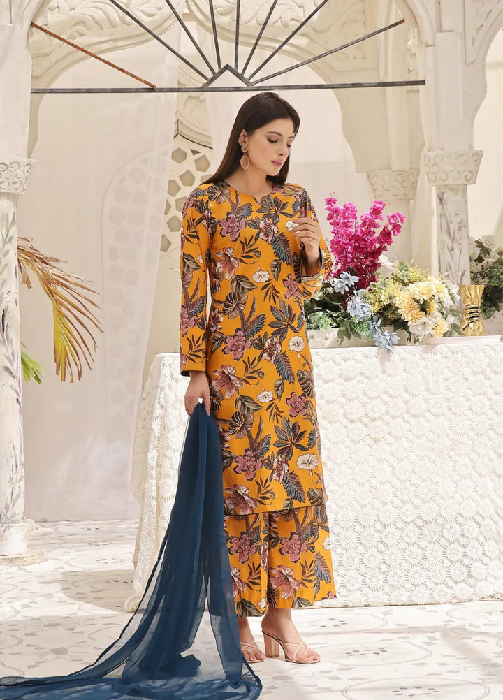 Feathers Pret Printed Lawn 3 Piece Suit Carnation