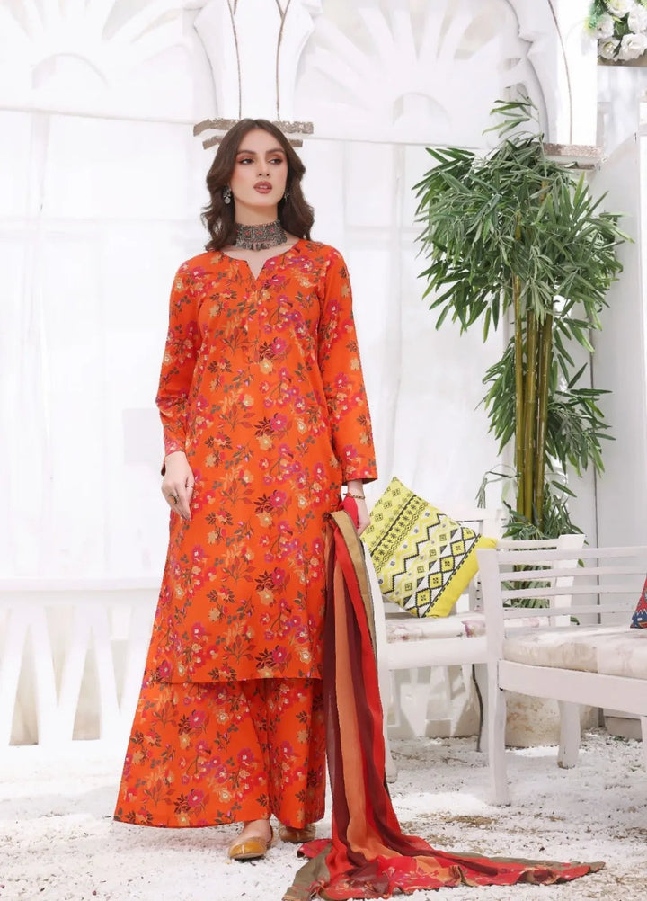 Feathers Pret Printed Lawn 3 Piece Suit Cemre