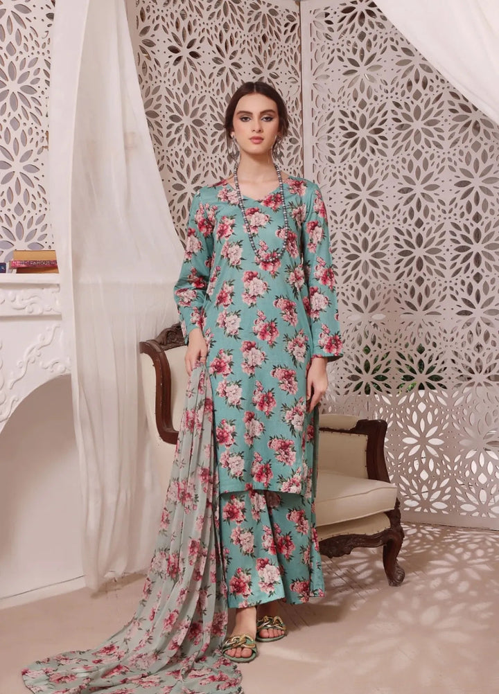 Feathers Pret Printed Lawn 3 Piece Suit Crimson Blush