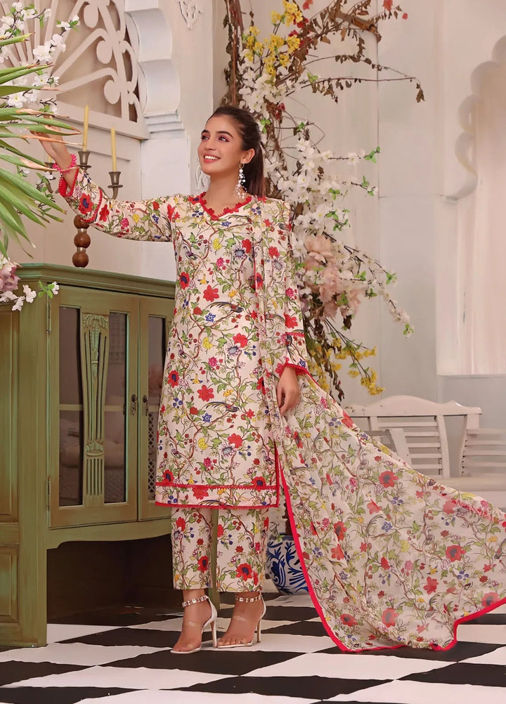 Feathers Pret Printed Lawn 3 Piece Suit Fatin