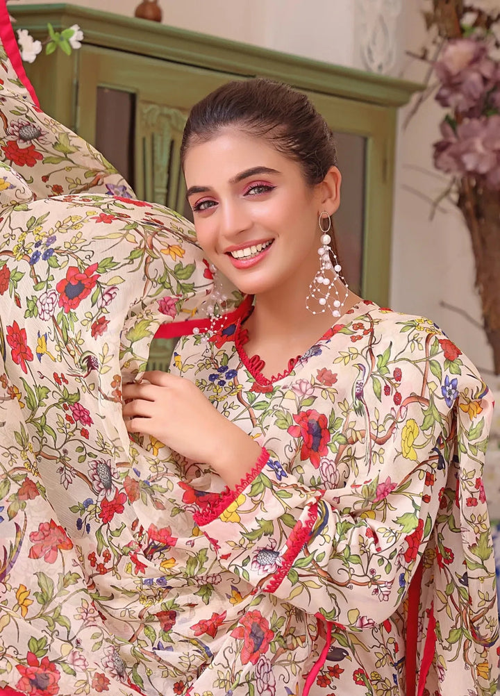 Feathers Pret Printed Lawn 3 Piece Suit Fatin