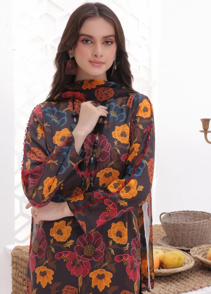 Feathers Pret Printed Lawn 3 Piece Suit Fidaa