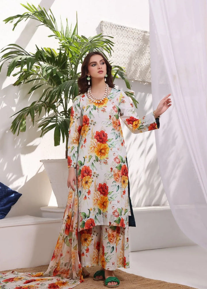 Feathers Pret Printed Lawn 3 Piece Suit Floret