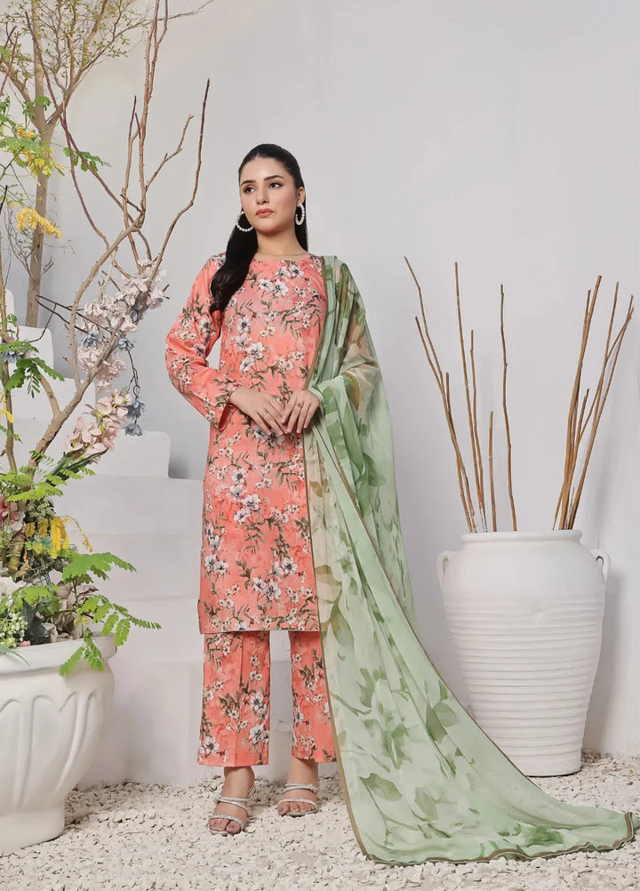 Feathers Pret Printed Lawn 3 Piece Suit Freesia