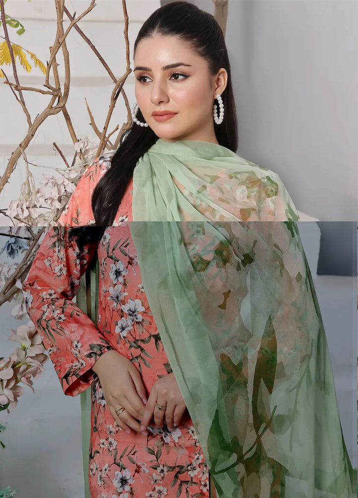 Feathers Pret Printed Lawn 3 Piece Suit Freesia