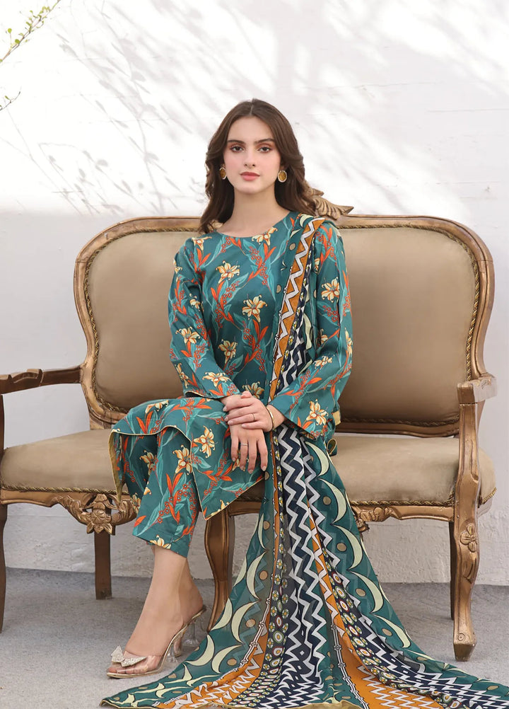 Feathers Pret Printed Lawn 3 Piece Suit Genie