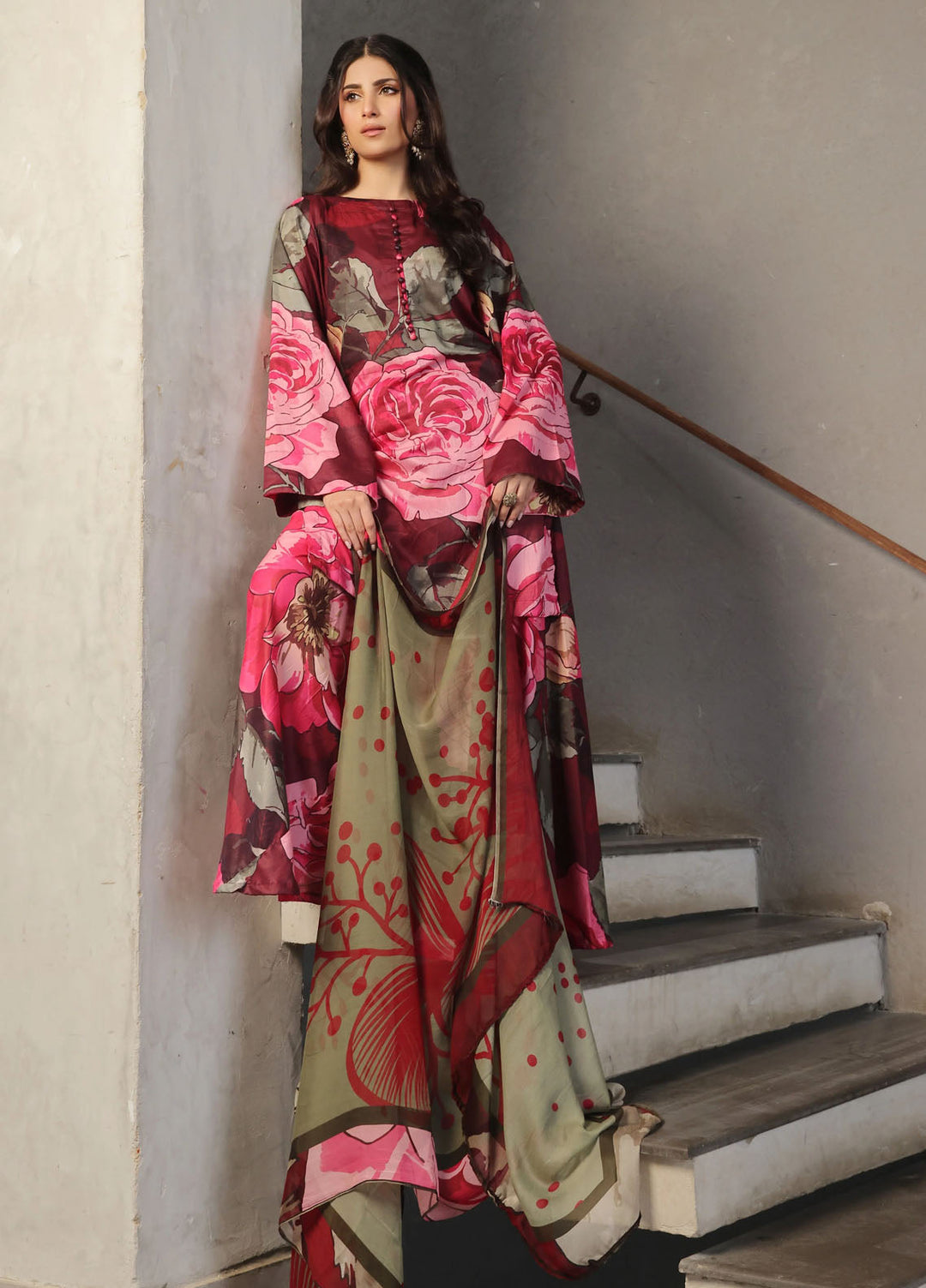 Feathers Pret Printed Lawn 3 Piece Suit Gulrooh