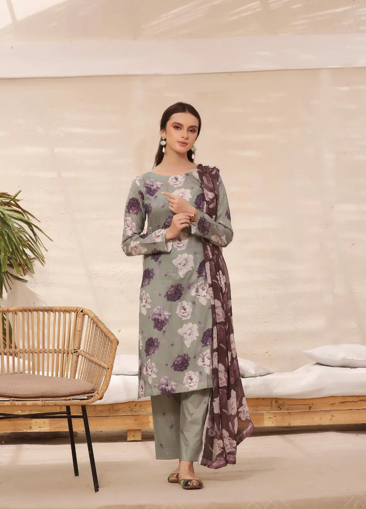 Feathers Pret Printed Lawn 3 Piece Suit Hanna