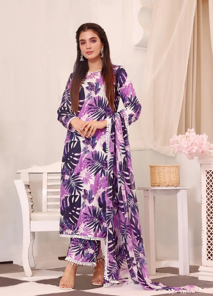 Feathers Pret Printed Lawn 3 Piece Suit Hayal