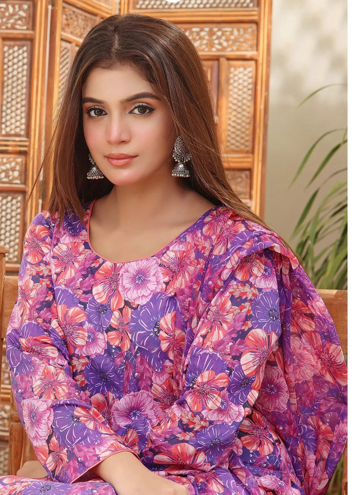 Feathers Pret Printed Lawn 3 Piece Suit Hazel