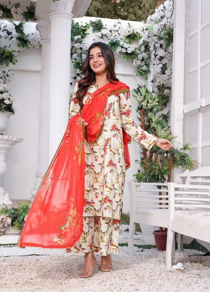 Feathers Pret Printed Lawn 3 Piece Suit Hizel
