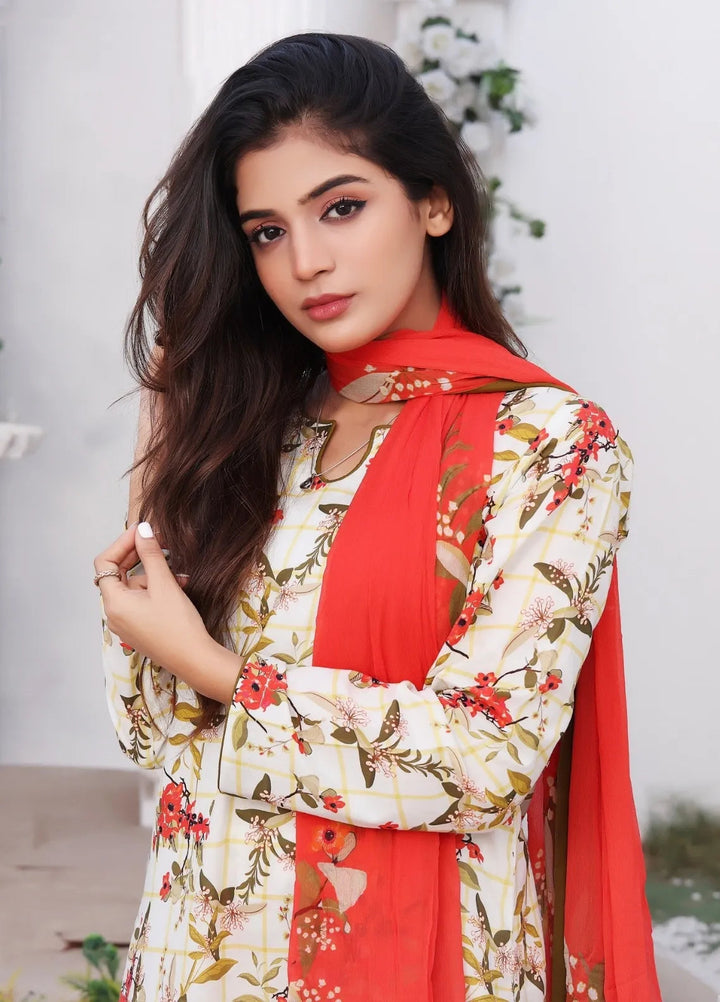 Feathers Pret Printed Lawn 3 Piece Suit Hizel