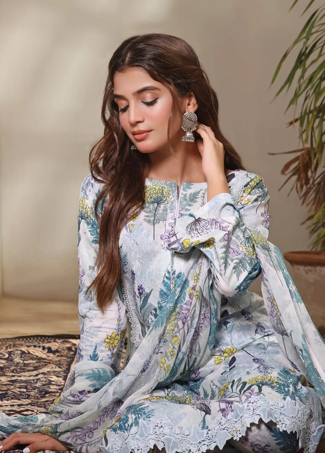 Feathers Pret Printed Lawn 3 Piece Suit Jasmine