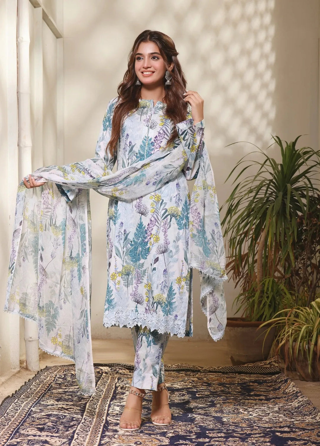 Feathers Pret Printed Lawn 3 Piece Suit Jasmine
