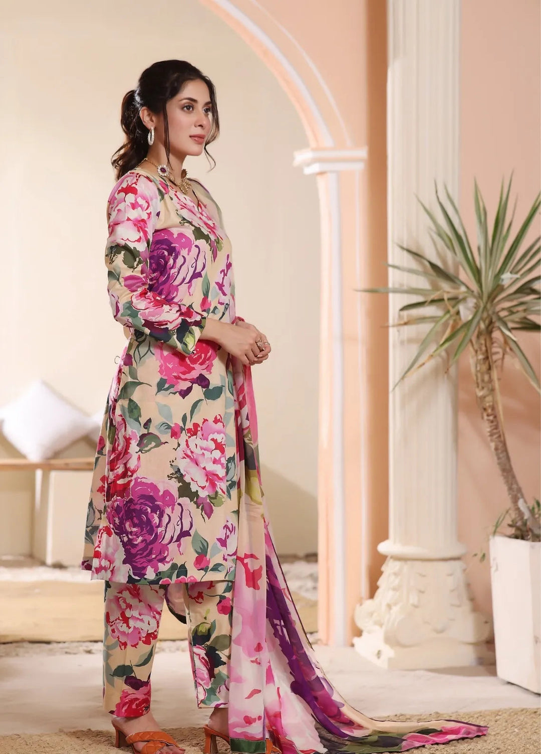 Feathers Pret Printed Lawn 3 Piece Suit Lemon Bunch