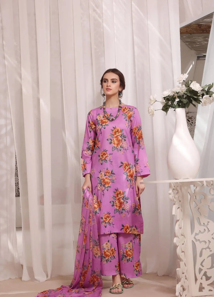 Feathers Pret Printed Lawn 3 Piece Suit Lilac Hint