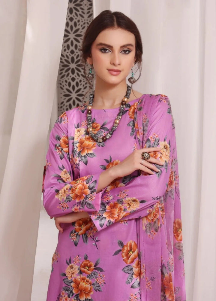 Feathers Pret Printed Lawn 3 Piece Suit Lilac Hint