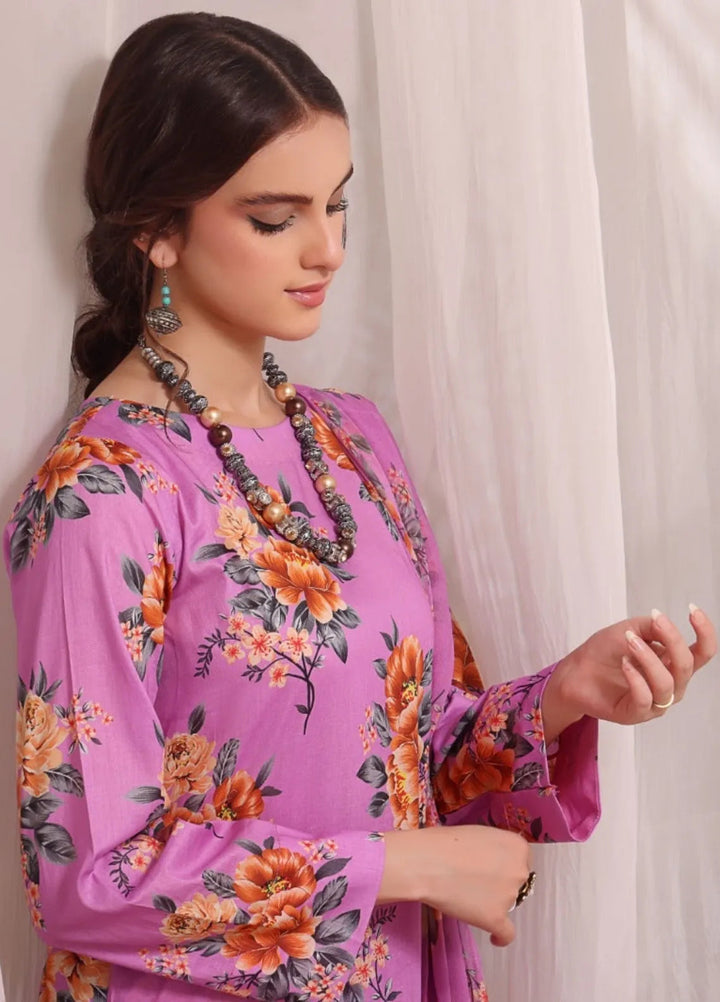 Feathers Pret Printed Lawn 3 Piece Suit Lilac Hint