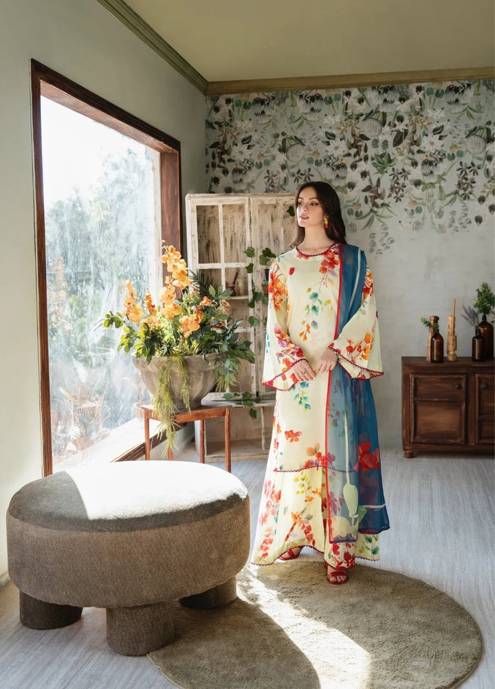 Feathers Pret Printed Lawn 3 Piece Suit Lime