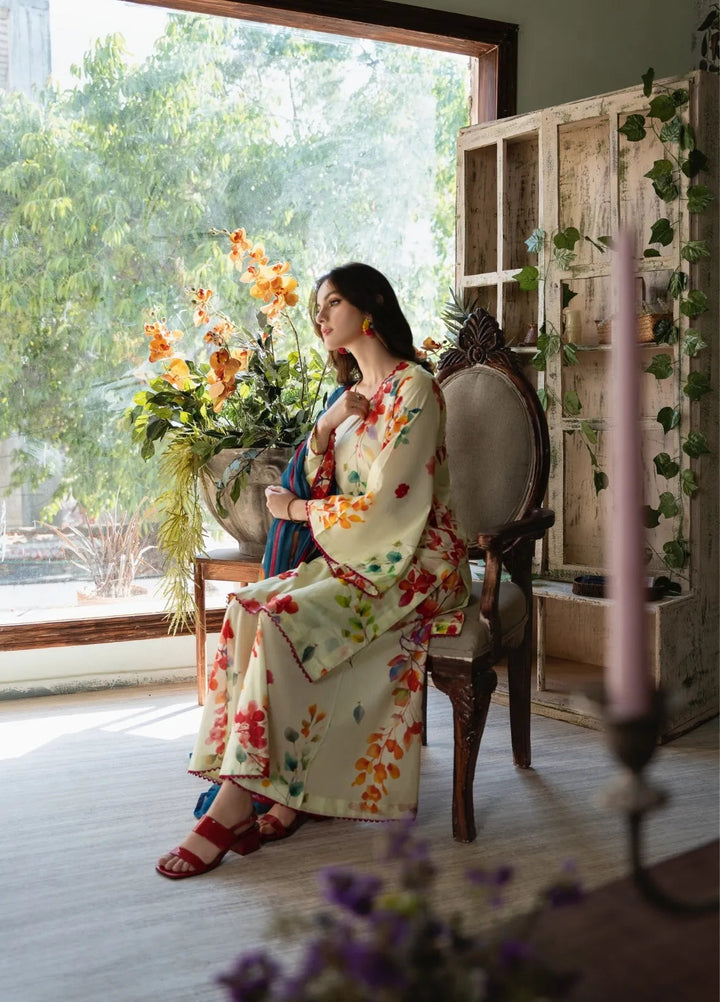 Feathers Pret Printed Lawn 3 Piece Suit Lime