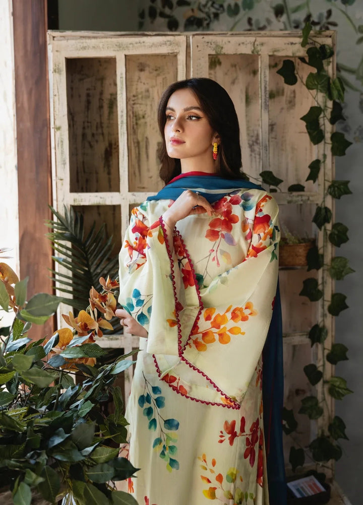 Feathers Pret Printed Lawn 3 Piece Suit Lime