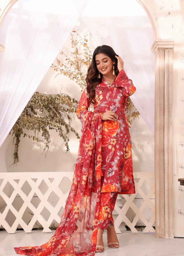 Feathers Pret Printed Lawn 3 Piece Suit Maleeha