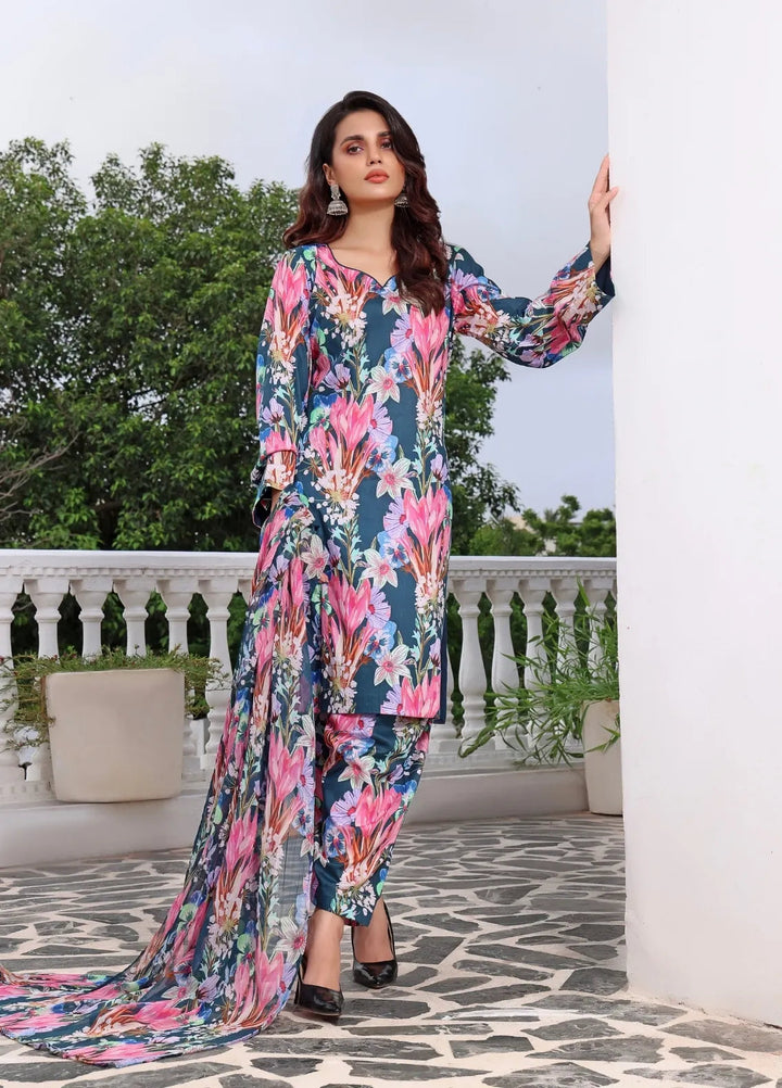 Feathers Pret Printed Lawn 3 Piece Suit Medora