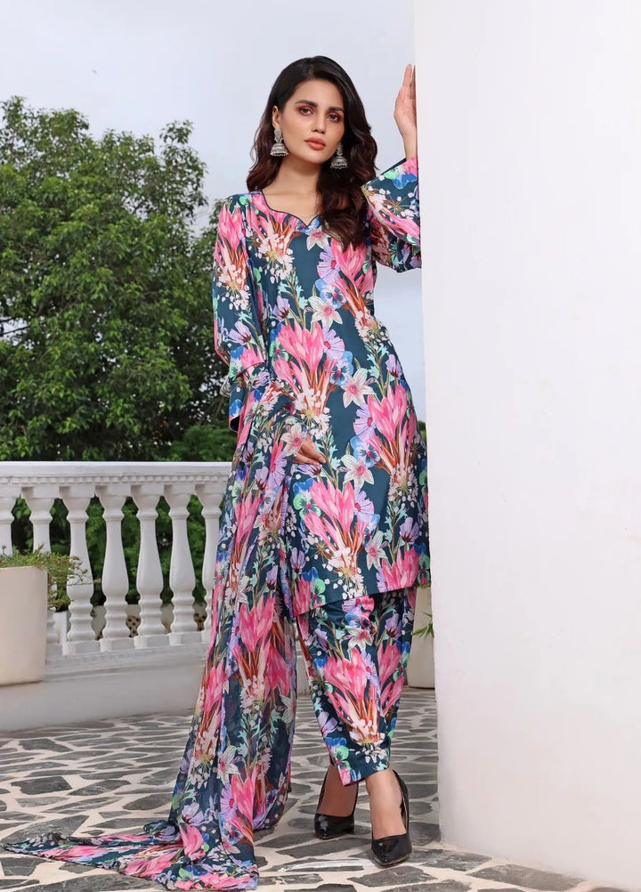 Feathers Pret Printed Lawn 3 Piece Suit Medora