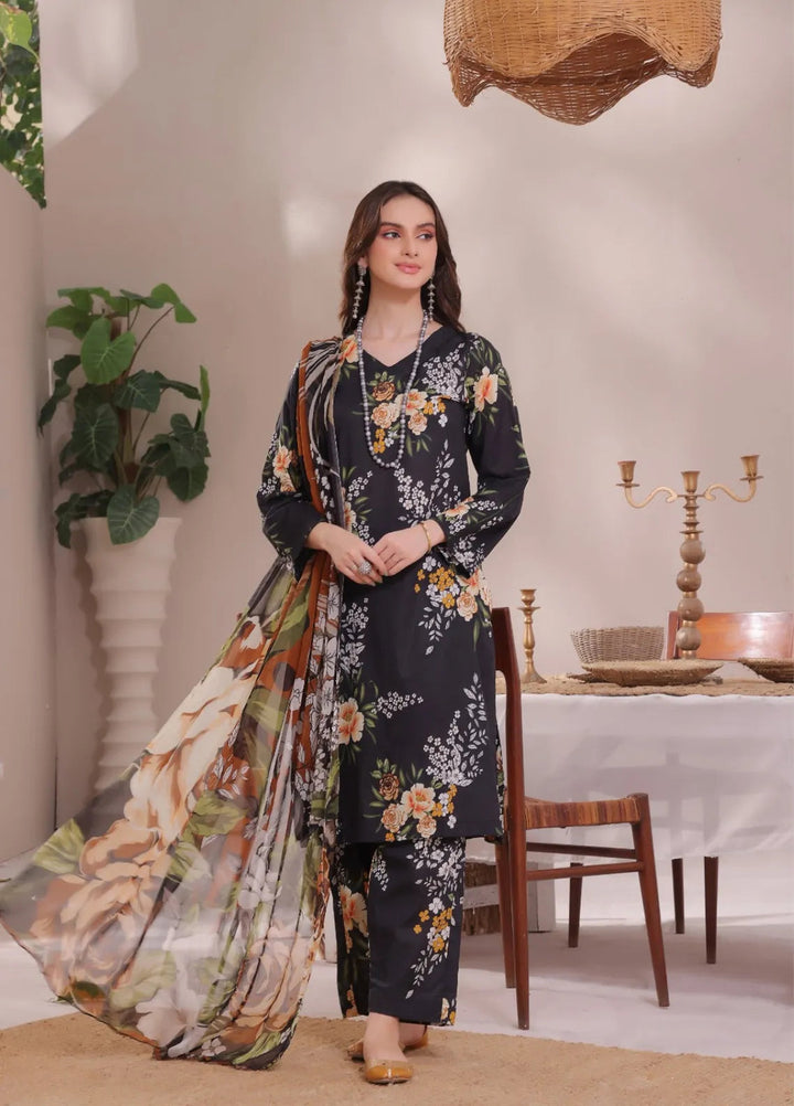Feathers Pret Printed Lawn 3 Piece Suit Mein