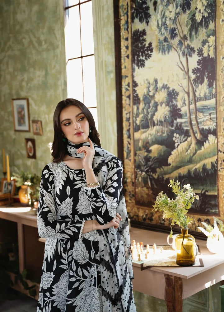 Feathers Pret Printed Lawn 3 Piece Suit Moonstone