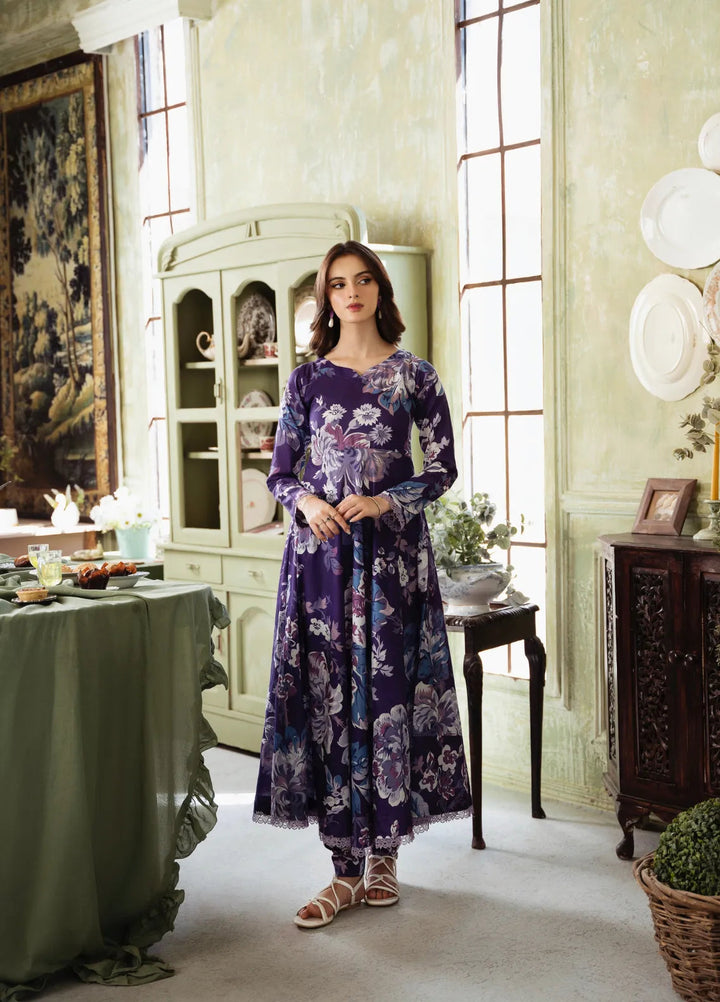 Feathers Pret Printed Lawn 3 Piece Suit Mulberry