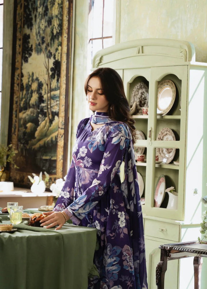 Feathers Pret Printed Lawn 3 Piece Suit Mulberry