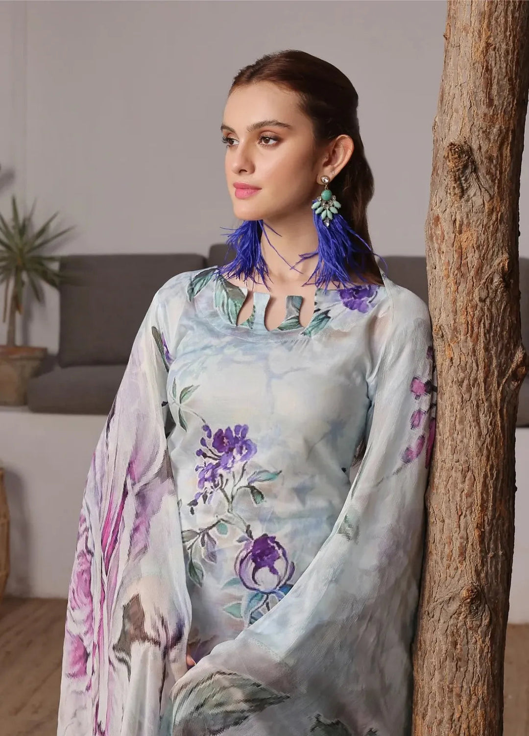 Feathers Pret Printed Lawn 3 Piece Suit Primerose