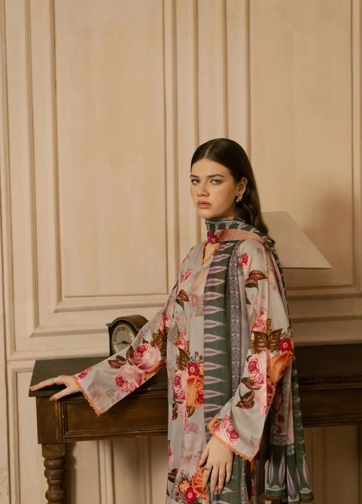 Feathers Pret Printed Lawn 3 Piece Suit Qayl