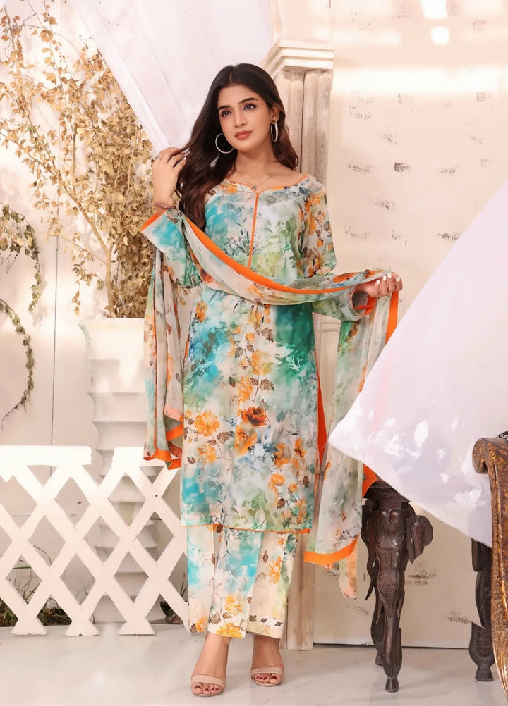 Feathers Pret Printed Lawn 3 Piece Suit Reshma
