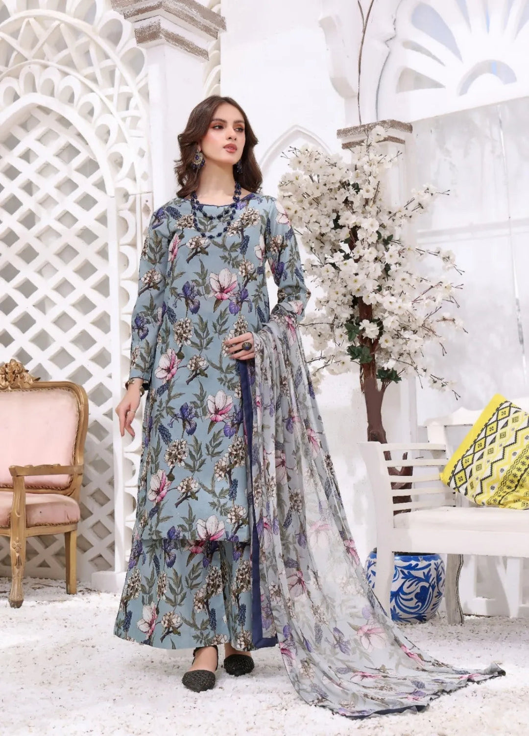 Feathers Pret Printed Lawn 3 Piece Suit Rija