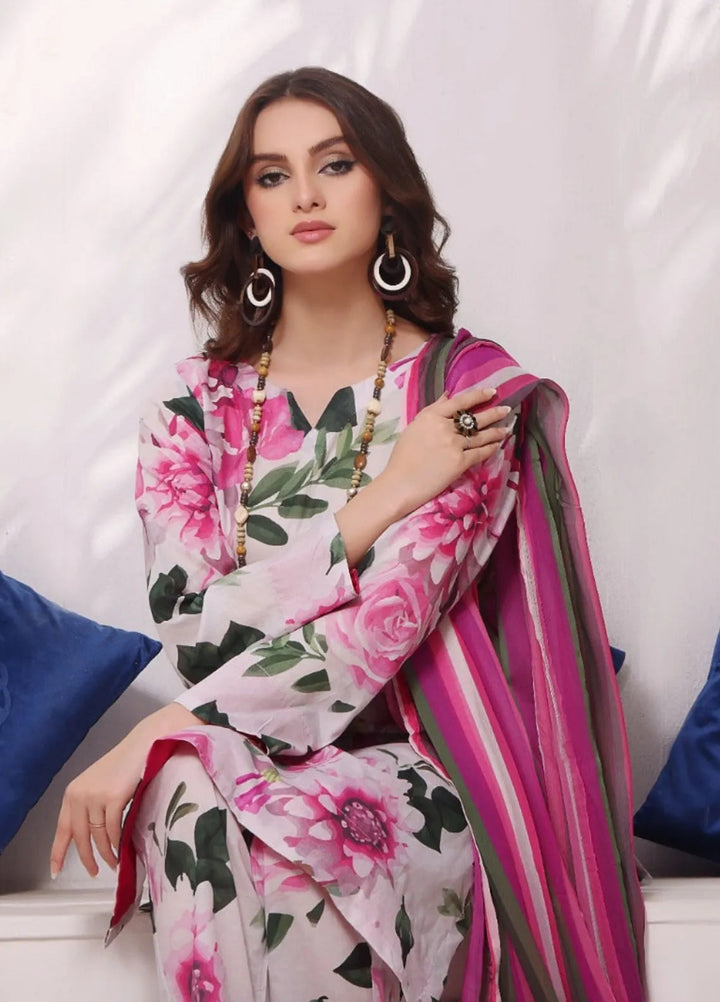 Feathers Pret Printed Lawn 3 Piece Suit Rosette Muse