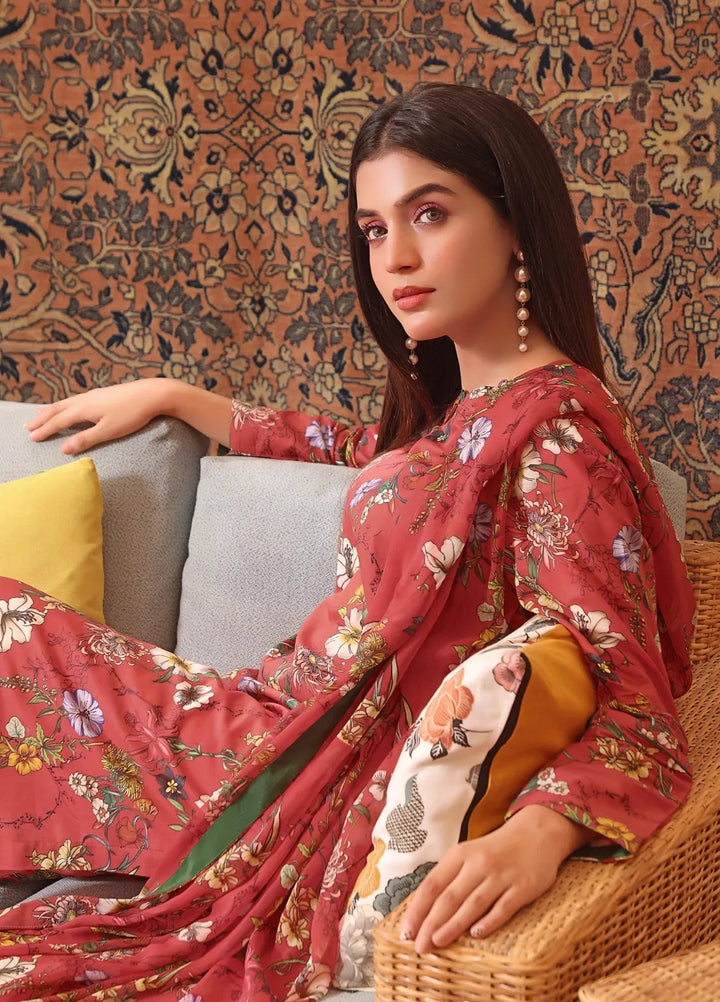 Feathers Pret Printed Lawn 3 Piece Suit Rosh