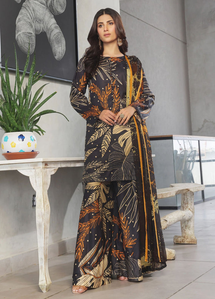 Feathers Pret Printed Lawn 3 Piece Suit Sable