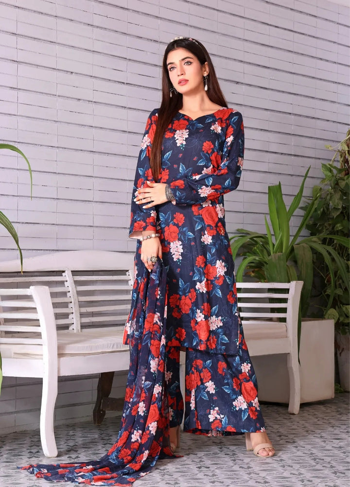 Feathers Pret Printed Lawn 3 Piece Suit Serene