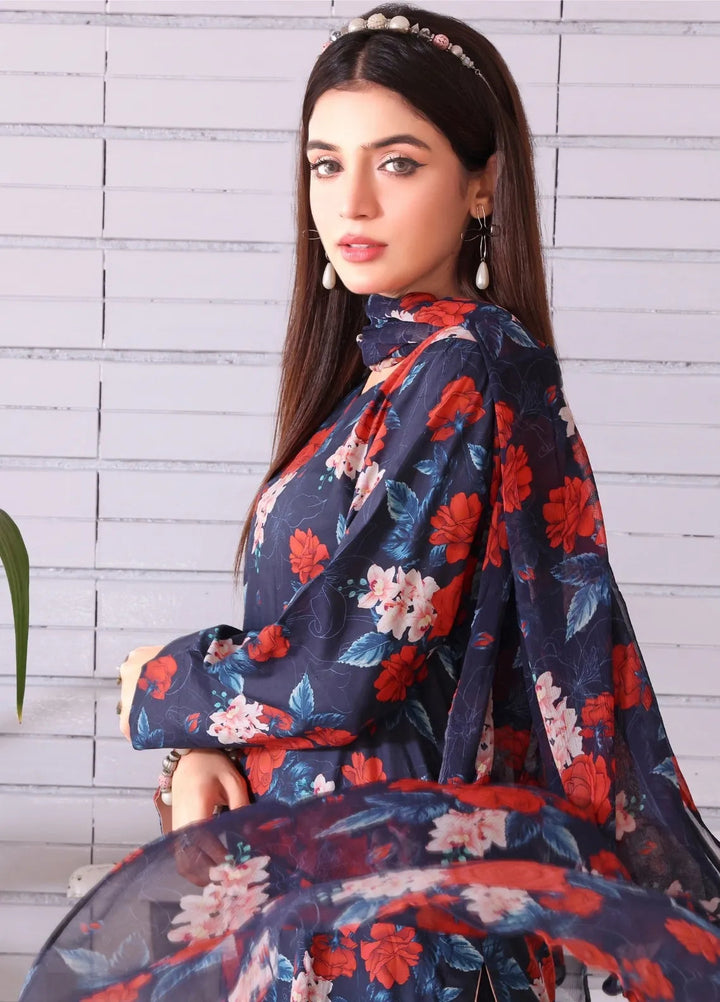 Feathers Pret Printed Lawn 3 Piece Suit Serene