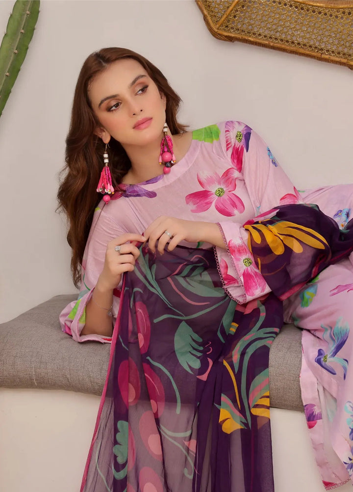 Feathers Pret Printed Lawn 3 Piece Suit Sezane