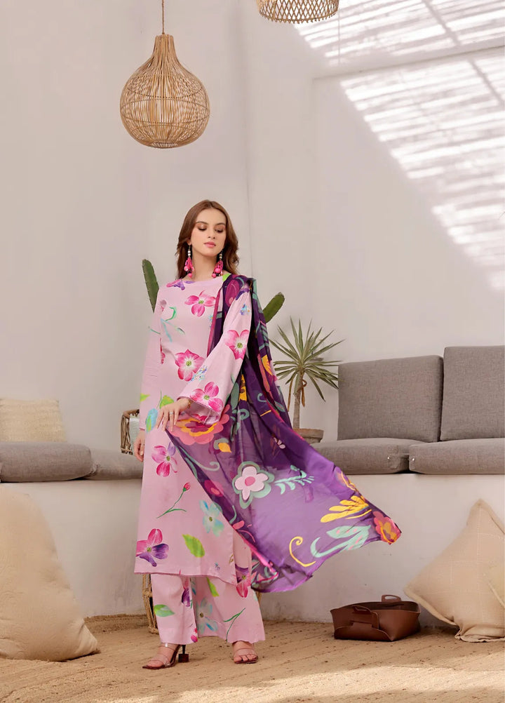 Feathers Pret Printed Lawn 3 Piece Suit Sezane