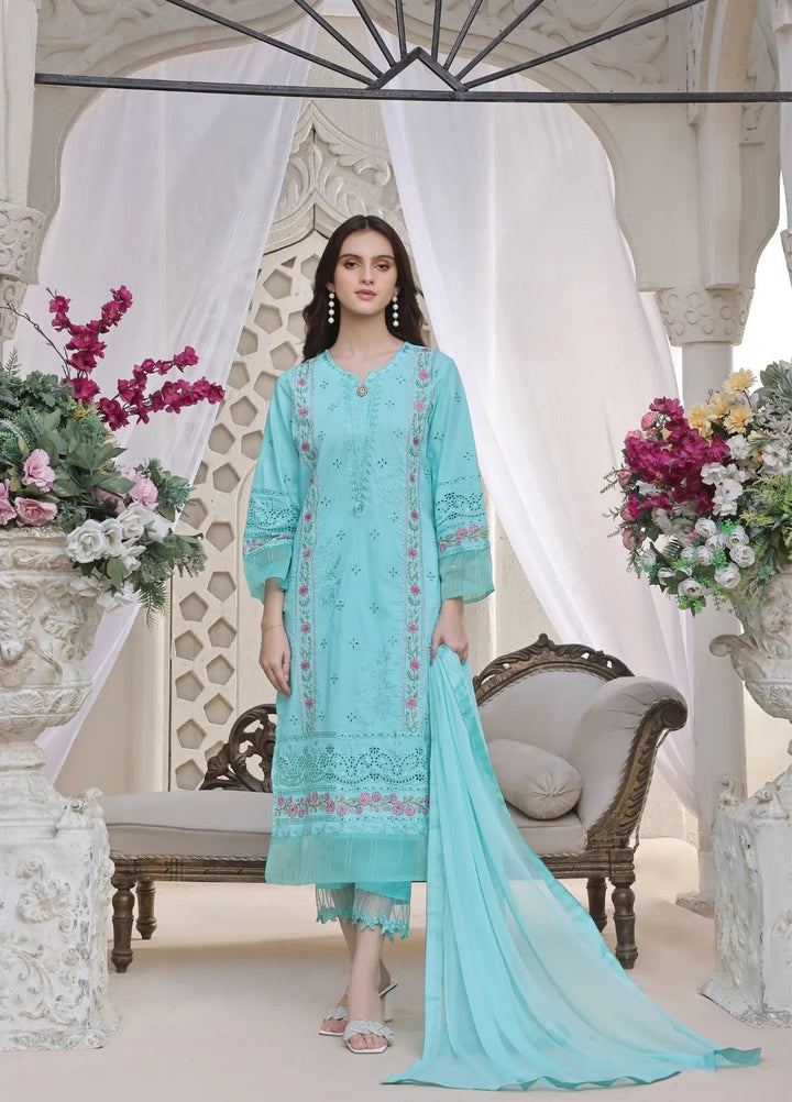 Feathers Pret Embroidered Lawn 3 Piece Suit Shirly