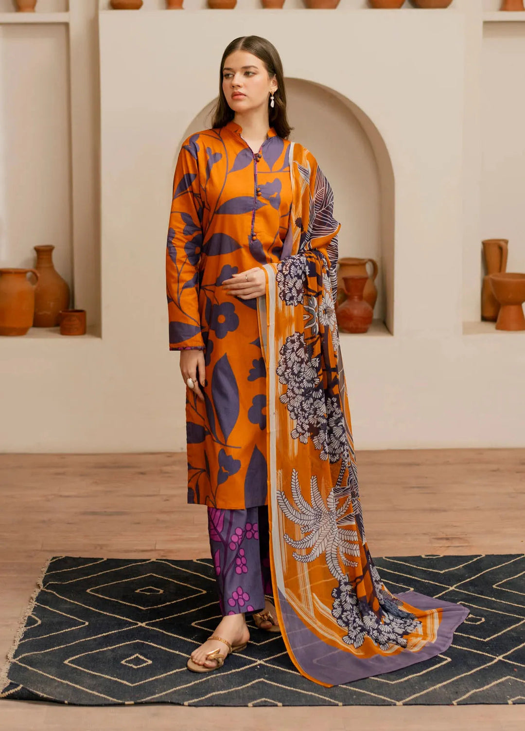 Feathers Pret Printed Lawn 3 Piece Suit Sienna