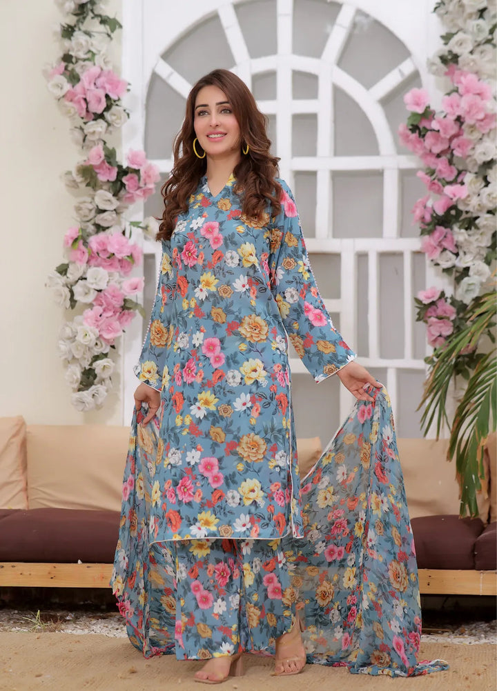 Feathers Pret Printed Lawn 3 Piece Suit Sifarish